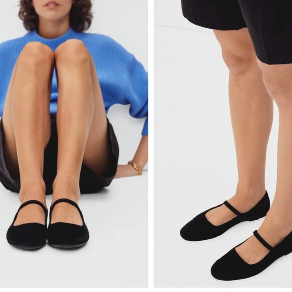 Everlane | Shoes | Everlane Black Velvet Mary Jane New Size | Poshmark